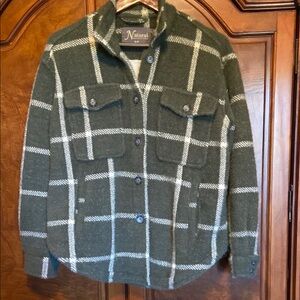 Natural Reflections Forest Windowpane Long Sleeve Shirt Jacket Size Small